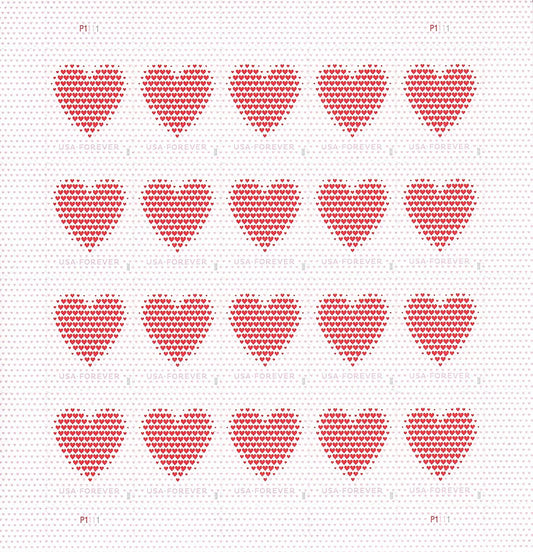 Made of Hearts Forever First Class Postage Stamps