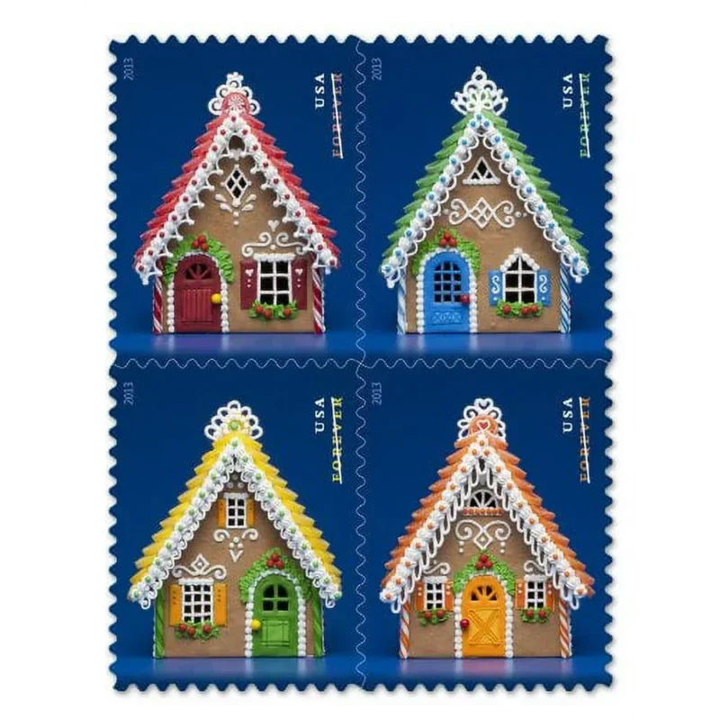 Contemporary Christmas: Gingerbread Houses Forever Stamps