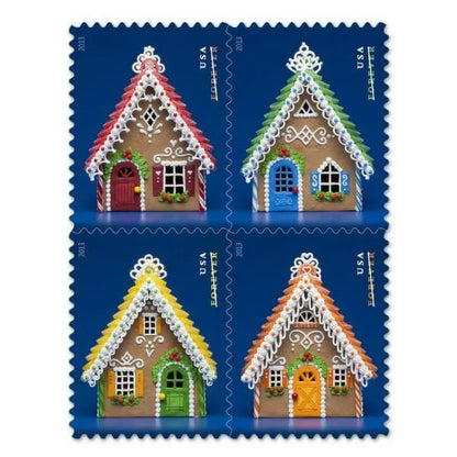 Contemporary Christmas: Gingerbread Houses Forever Stamps