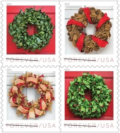 Holiday Wreath Forever First Class Postage Stamps