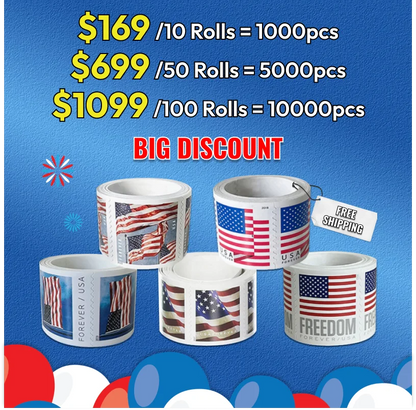 Highly Recommended: $149 for 10 Rolls(1000pcs) – 2017/2018/2019/2022 Flag